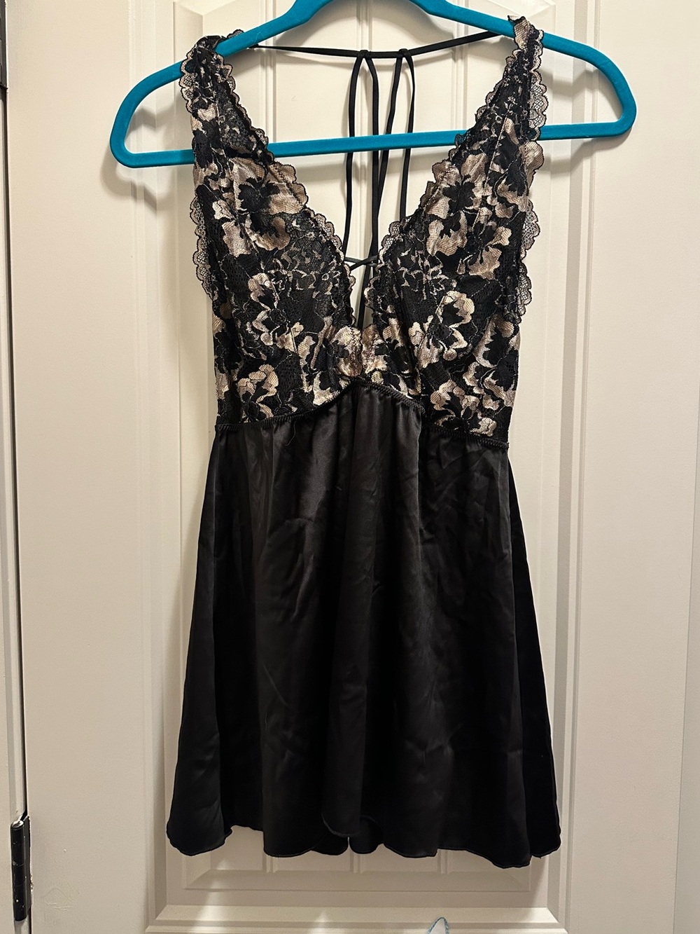 Auden Plunge Satin Babydoll Dress - size Large